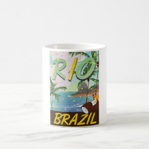 rio de janeiro Brazilië retro reisprint. Koffiemok