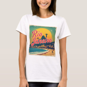 Rio De Janeiro Brazilië Retro Vintage Reis T-Shir T-shirt