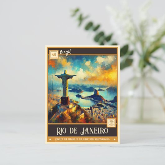 Rio de Janeiro, Brazilië |  schilderij Briefkaart (Staand voorkant)