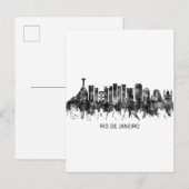 Rio de Janeiro Brazilië Skyline BW Uitnodiging Briefkaart (Voorkant / Achterkant)