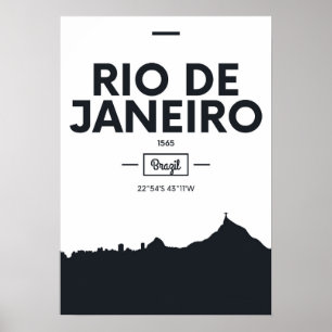 Rio de Janeiro, Brazilië Stadscoördinaten Poster