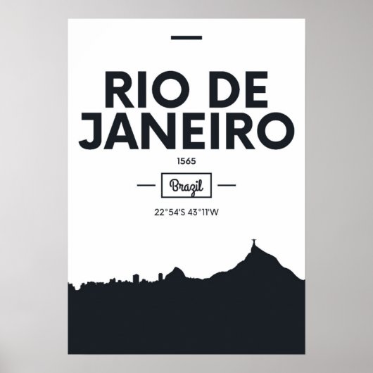 Rio de Janeiro, Brazilië | Stadscoördinaten Poster (Voorkant)