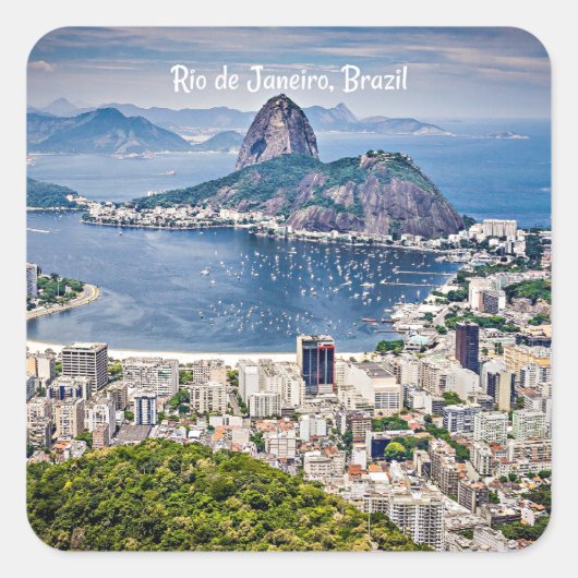 Rio de Janeiro, Brazilië stadsgezicht Vierkante Sticker (Voorkant)