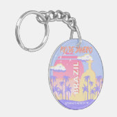 Rio de Janeiro Brazilië Travel Art Blue Poster Sleutelhanger (Voorkant Links)