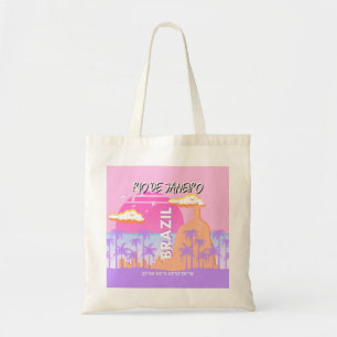 Rio de Janeiro Brazilië Travel Art Pink Poster Tote Bag