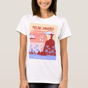 Rio de Janeiro Brazilië Travel Art Retro Poster T-shirt