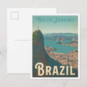 Rio de Janeiro Brazilië Vintage Reizen Briefkaart