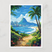 Rio de Janeiro Brazilië Vintage Travel Illustratie Briefkaart (Voorkant)