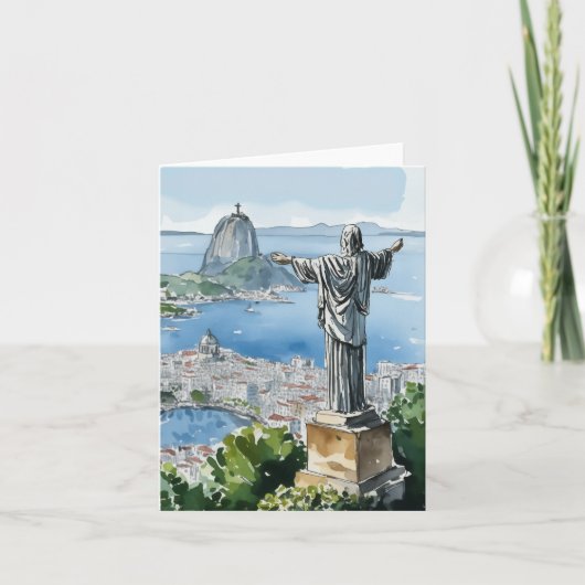 Rio de Janeiro Brazilië Waterverf Stationery Kaart (Voorkant)
