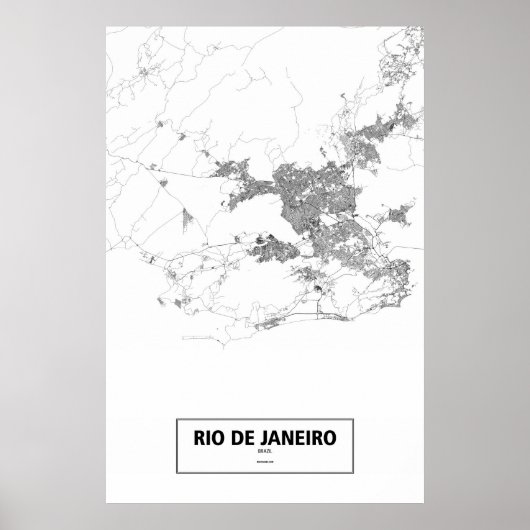 Rio de Janeiro, Brazilië (zwart op wit) Poster (Voorkant)