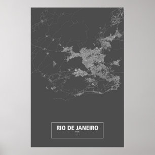 Rio de Janeiro, Brazilië (zwart wit) Poster