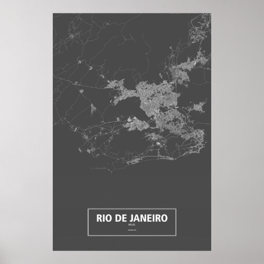 Rio de Janeiro, Brazilië (zwart wit) Poster (Voorkant)