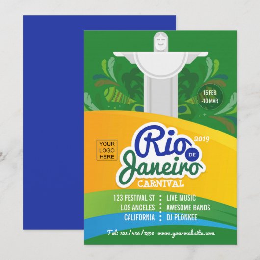 Rio de Janeiro Carnaval aangepaste logo (Voorkant / Achterkant)