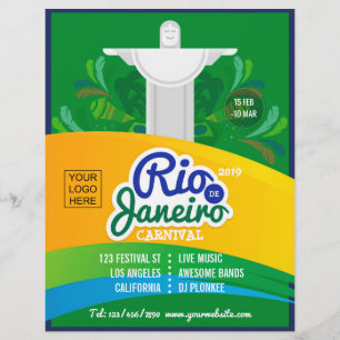 Rio de Janeiro Carnaval aangepaste logo en foto Flyer