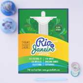 Rio de Janeiro Carnaval aangepaste logo en foto Flyer (Enkel)