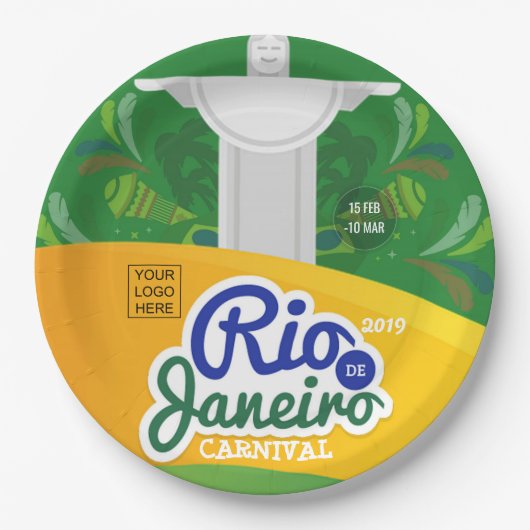 Rio de Janeiro Carnaval aangepaste logo Papieren Bordje (Voorkant)
