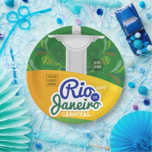 Rio de Janeiro Carnival, aangepast logo toevoegen Papieren Bordje (Feest)