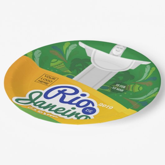 Rio de Janeiro Carnival, aangepast logo toevoegen Papieren Bordje (Gekanteld)