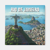 Rio de Janeiro Christus de Verlosser Magneet (Voorkant)