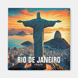 Rio de Janeiro Christus de Verlosser Zonsondergang Magneet
