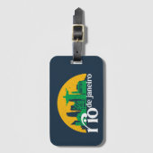 Rio de Janeiro City Skyline Retro Cityscape Art Bagagelabel (Voorkant (verticaal))