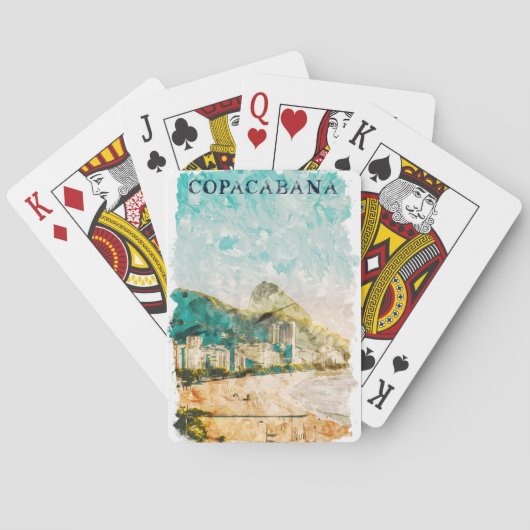 Rio de Janeiro Copacabana Strandschilderij Pokerkaarten (Achterkant)