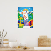 Rio de Janeiro Cristo Redentor Brazilië, kleurrijk Poster (Keuken)