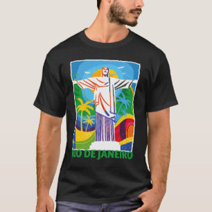 Rio de Janeiro Cristo Redentor Brazilië Skyline Si T-shirt