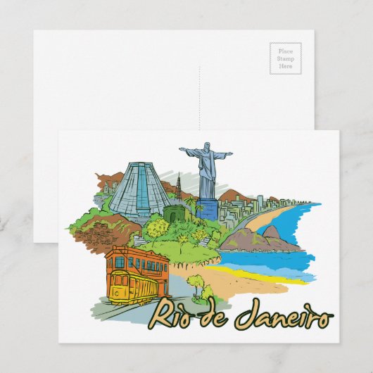 Rio de Janeiro, de beroemde stad Brazilië Briefkaart (Voorkant / Achterkant)