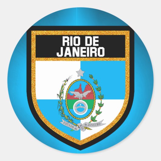 Rio de Janeiro Flag Ronde Sticker (Voorkant)