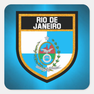 Rio de Janeiro Flag Vierkante Sticker