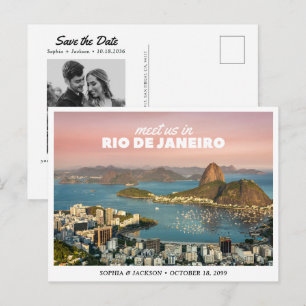 Rio de Janeiro Huwelijk Save the Date Reis Retro Briefkaart