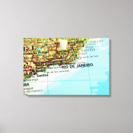 Rio de Janeiro Kaart Canvas Afdruk