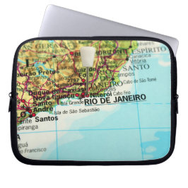 Rio de Janeiro Kaart Laptop Sleeve