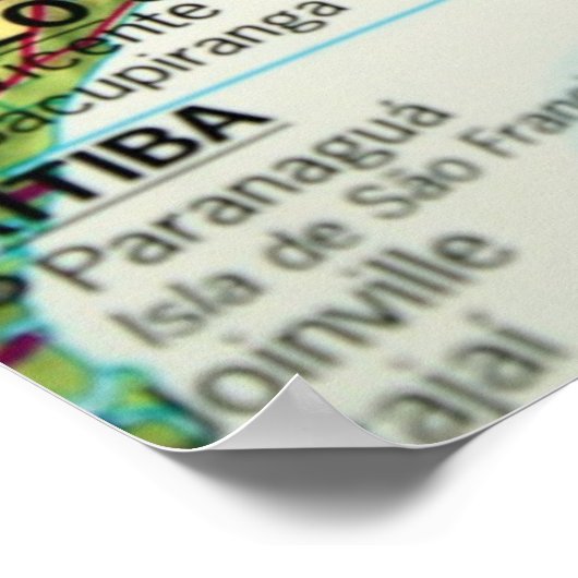 Rio de Janeiro-kaart Poster (Hoek)