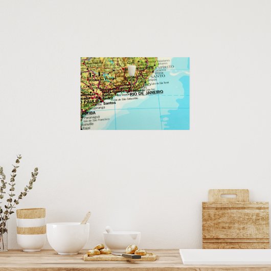 Rio de Janeiro-kaart Poster (Keuken)