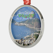 Rio de Janeiro, kerstgroeten, Metalen Ornament (Links)