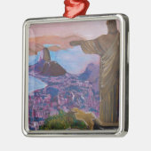 Rio De Janeiro met Christus De Redeemer Metalen Ornament (Links)