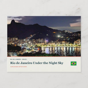 Rio de Janeiro onder de nachtelijke hemel Briefkaart