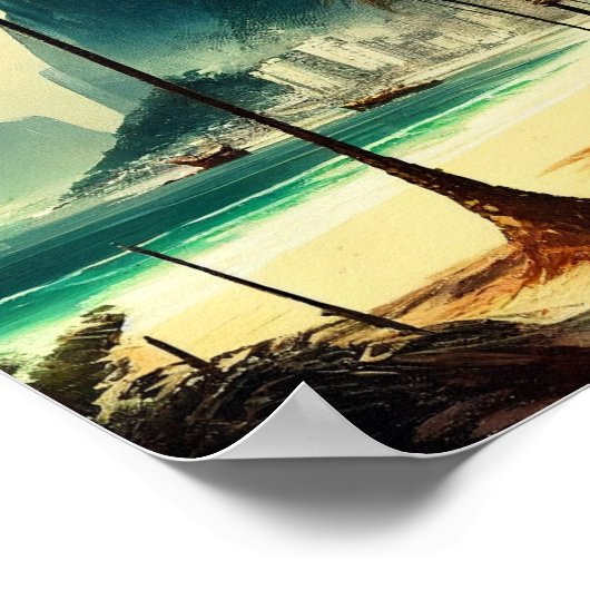 Rio de Janeiro, Palm Trees Wall Art Poster (Hoek)