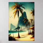 Rio de Janeiro, Palm Trees Wall Art Poster (Voorkant)