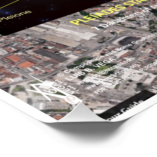 Rio de Janeiro Pleiades Kaart Perfect Poster (Hoek)