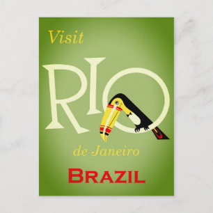 Rio de Janeiro Poster voor het reizen van mensen Briefkaart