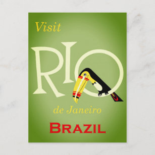 Rio de Janeiro Poster voor het reizen van mensen Briefkaart