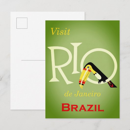 Rio de Janeiro Poster voor het reizen van mensen Briefkaart (Voorkant / Achterkant)