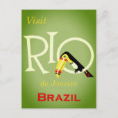 Rio de Janeiro Poster voor het reizen van mensen Briefkaart (Voorkant)
