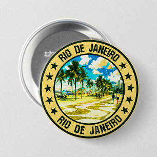 Rio de Janeiro Ronde Button 7,6 Cm
