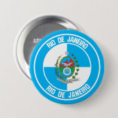 Rio de Janeiro-ronde Emblem Ronde Button 7,6 Cm (Voorkant /achterkant)
