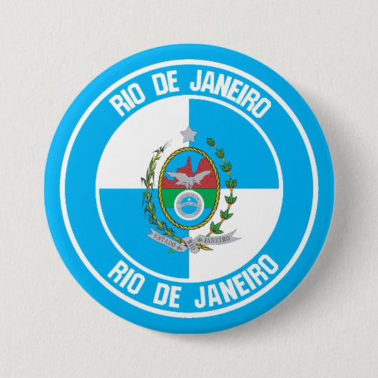 Rio de Janeiro-ronde Emblem Ronde Button 7,6 Cm (Voorkant)