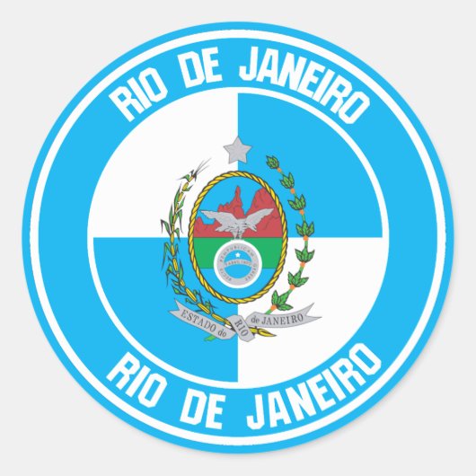 Rio de Janeiro-ronde Emblem Ronde Sticker (Voorkant)